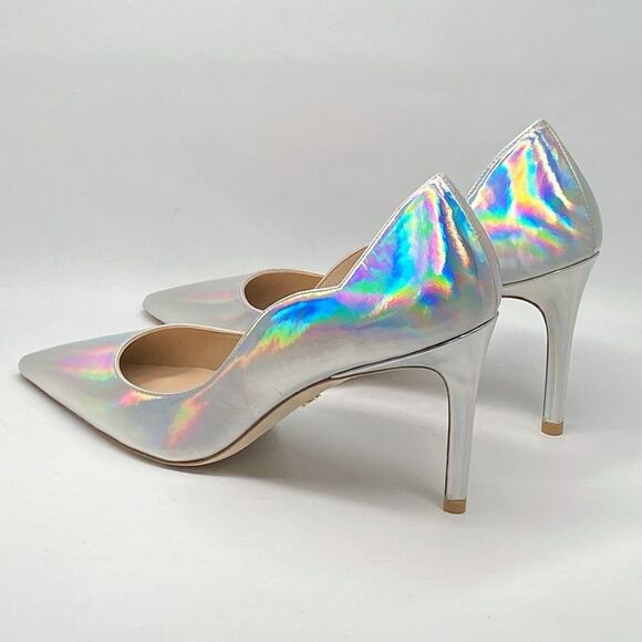 Stuart Weitzman Scallop Iridescent Faux Leather Pumps size 7 - Picture 9 of 13